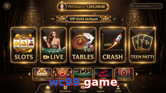 Main screen of Wc99 Game casino page for PK players