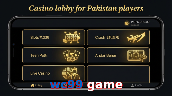 Lobby view of Wc99 Game for Pakistan users
