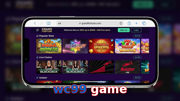 Main screen of Wc99 Game ios page for PK players